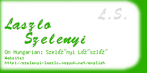 laszlo szelenyi business card